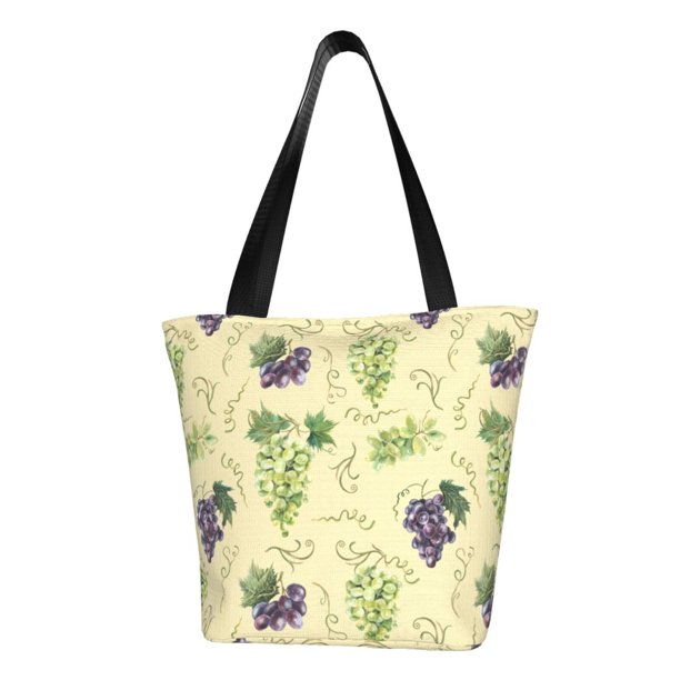 Balery Green And Purple Grapes Bolsa de Hombro con Diseño, Bolsa Grande y Duradera, Bolsa Versátil para Compras