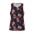 thumbnail image 4 of Gaeub Roses Skulls Men's Athletic Tank Top, Workout Sleeveless Shirts, Running Tank Tops for Gym, Running, Training - Large, 4 of 9