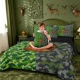 thumbnail image 4 of meiyoeat Pixel Game Alphabet S 7 Pieces Full Size Bedding Sets For Boys,Abstract Geometric Grid Camouflage Print Full Size Bed in a Bag,Black Reversible, 4 of 7