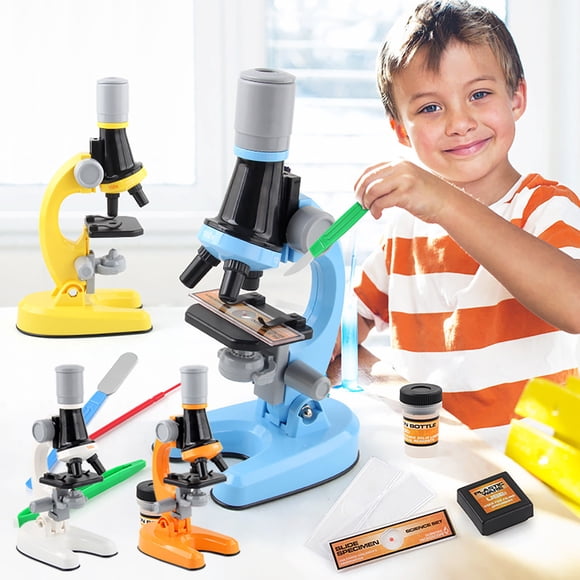 Sentmoon Toys for 10 Year Old Girls Boy Christmas Gifts Early Childhood Education Biological Science HD 100X 600X 1200X Microscope Toy Primary School Children's Experimental Equipment