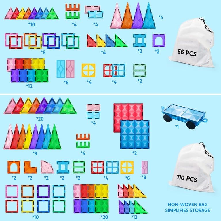 Joyfy Starshine 66-Piece Magnetic Tile Building Set photo 7