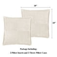 thumbnail image 4 of Throw Pillows for Couch, Yamaziot 18" x 18" Decorative Pillow Accent Cushion for Sofa Bed Living Room, Cream White Corduroy, 2 Pack, 4 of 9