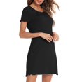 thumbnail image 5 of Clothing 2025 Women's Nightshirt Short Sleeve Soft Nightgown Sleep Dress With Pocket (Available In Plus Size), 5 of 7