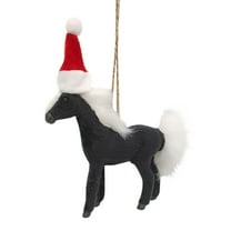 Aodebiao Christmas Horse Plush Toy Pendant Soft Simulation Pendant Hanging Decor for Room Party Gift Holiday Home Decoration Cute Animal Friend