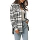 thumbnail image 4 of CHAQUETA A CUADROS DE BOTONES PARA MUJERES INSPIRADA EN OTOÑO INVIERNO CON CIERRE Y BOLSILLOS M NEGRO, 4 of 6