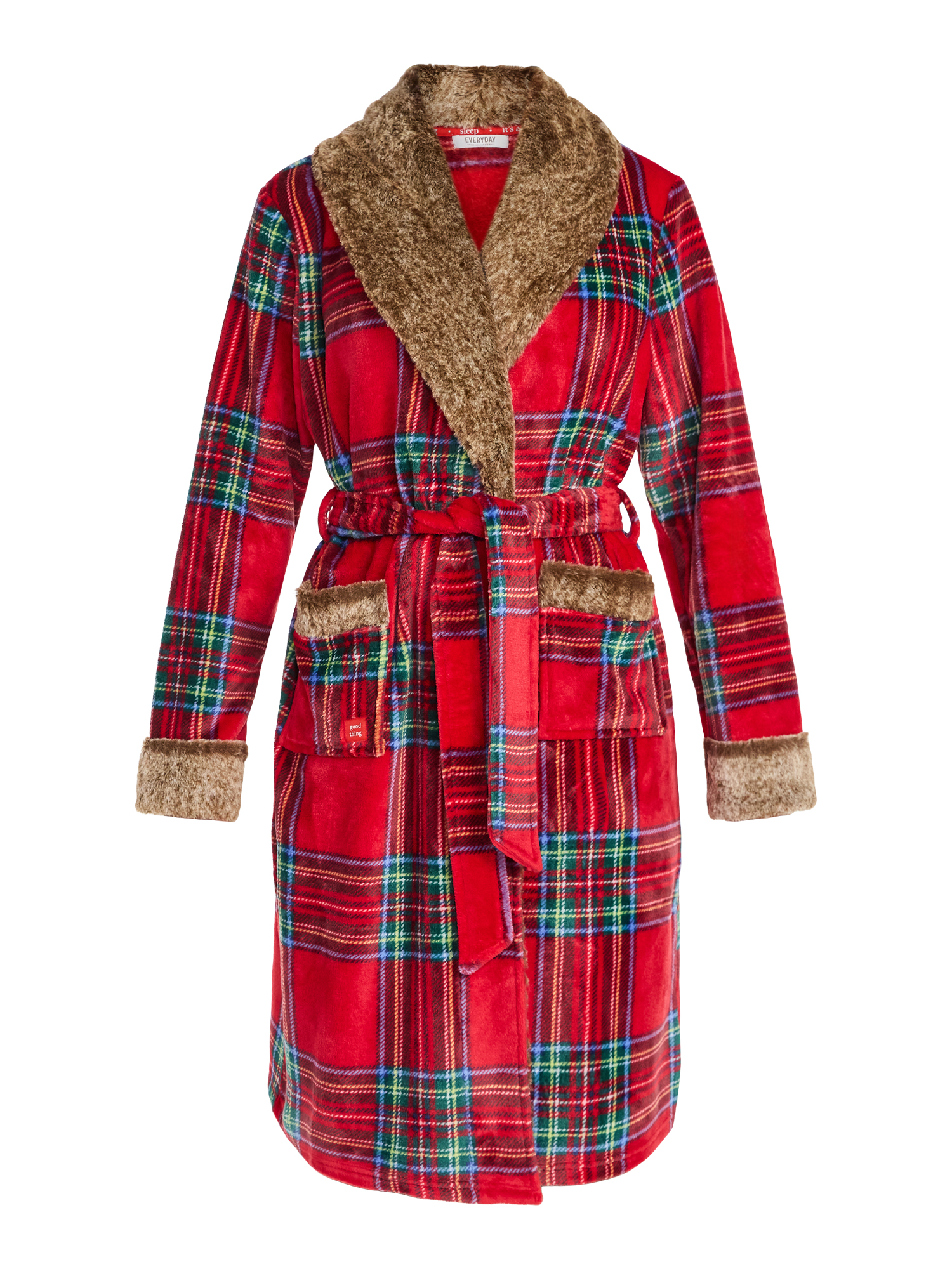 Martha Stewart Everyday Women's Plush Robe with Faux Fur Trim, Sizes S-XXL
