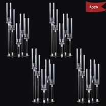 VINCIGANT Clear 5 Arms Candle Holders, Set of 4