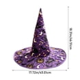 thumbnail image 2 of Witch Hat for Women, 3D Digital Print Quilted Halloween Costume Hat, Tall Pointed Cone with Wide Oversized Brim, Perfect for Party Dress Up Cosplay and Themed Events A, 2 of 3