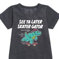 thumbnail image 2 of Instant Message - Skateboarding - See Ya Later Skater - Toddler & Youth Girls Fleece Dress, 2 of 5