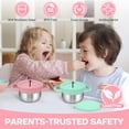 thumbnail image 2 of 2 Pack Snack Cups for Toddlers Spill Proof,3-in-1 Detachable Stainless Steel Baby Food Containers with Spill-Proof Silicone Lids & Handles,On-the-Go Kids Snack Containers Box, 2 of 14