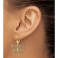 thumbnail image 3 of 14K BUTTERFLY w/BEADED FILIGREE WINGS LEVERBACK EARRINGS, 3 of 4