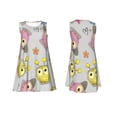 thumbnail image 3 of Bixox Cartoon Owls Print Women's Sleeveless A-Line Dress with Pockets, Casual Knee-Length Tank Dress for Summer-Small, 3 of 7