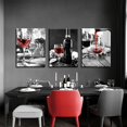 thumbnail image 2 of Kitchen Wall Art Dining Room Decor Kitchen Wall Decor Dining Room Decoration Red Wine Glass Framed Abstract Black and White Canvas Wall Art Prints, Yellow, 12inX16inX3(30cmX40cmX3), 2 of 6