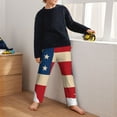thumbnail image 5 of Xecao American Flag Map Print Teenagers' Pajama Pants Long Sleep Pants Soft Elastic Waist Pajama Bottoms Elastic waist with 2 Pockets 5-16 Years-Large, 5 of 6