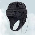 thumbnail image 2 of Rugby Helmet Headguard with Adjustable Strap Ultralight Impact-Resistant Soccer Ski Soft Protective Helmet for Kids Youth-Black,L, 2 of 7