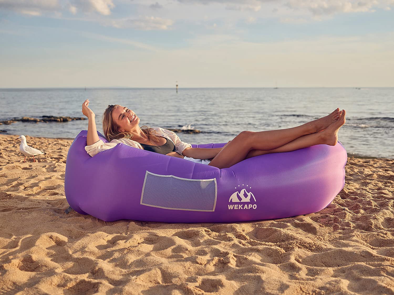 WEKAPO Inflatable Lounger Air Sofa Hammock-Portable,Water Proof& Black 