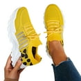 thumbnail image 3 of XIMIN Women's Fashion New Leopard Print Lace Up Low Top Wear-Resistant Breathable Mesh Sneakers Casual Comfortable Sports Running Shoes Walking Anti-Slip Sneakers, 3 of 5