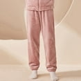 thumbnail image 2 of FAIWAD Women's Flannel Fleece Pajamas Pants Fall Winter Warm Elastic High Waist Lounge Long Trousers, 2 of 6