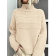 thumbnail image 2 of Suéter PRETTYGARDEN Otoño 2025 Tejido Grueso Pulóver XL Beige, 2 of 6