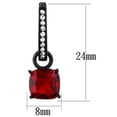 thumbnail image 2 of Luxe Jewelry Designs Women's IP Black Stainless Steel Hoop Earrings with Siam Synthetic Glass and, 2 of 2