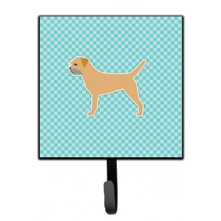 

Carolines Treasures BB3689SH4 Border Terrier Checkerboard Blue Leash or Key Holder 7Hx4.25W multicolor