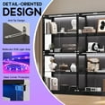 thumbnail image 6 of VANACC 75"×16" Display Cabinet with Glass Doors and RGB Lights, 4-Tier Storage Display Case, Adjustable Shelves, MDF and Tempered Glass, Black, 6 of 9