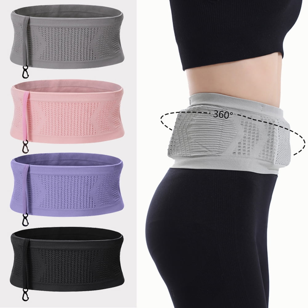 Slim Running Belt Fanny Packs Stretchy 360 Circular Open Breathable Workout Waist Packs Anti slip Cycle Belt Bag Bum Bag with Hook Walmart