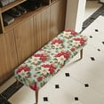 thumbnail image 4 of POLERO Poinsettia Flower Print Bench Seat Cover Stretch Rectangle Long Bench Covers Slipcover with Elastic Edge Removable Seat Cushion Protector for Bedroom, Kitchen, 4 of 7