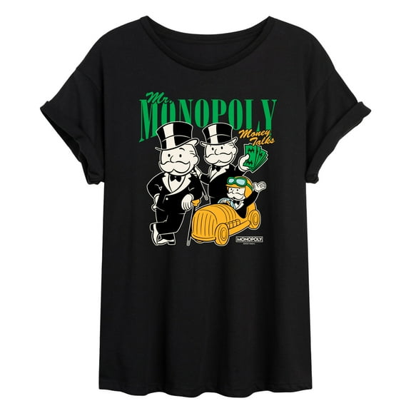Monopoly - Mr Monopoly Uncle Money Bags - Women's Oversized Graphic T-Shirt