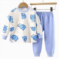thumbnail image 4 of NOLDARES Toddler Infant Baby Boy Outfits 2pcs Long Sleeve Sweatshirt Tops Tee Casual Joggers Pants Cartoon Print Clothes Clothing Set(Light Blue,12-18 M), 4 of 4