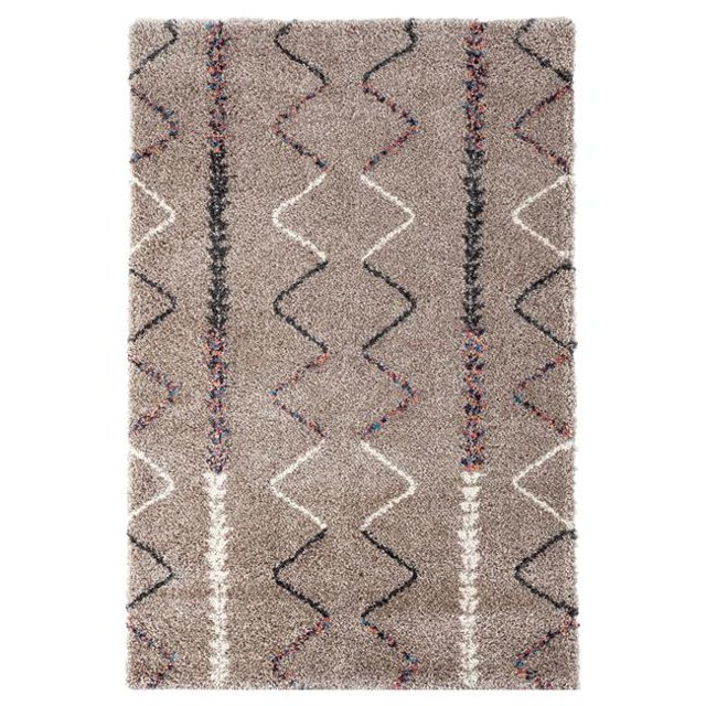 Amer Rug DEN20576 5 ft. x 7 ft. 6 in. Denver Power-Loomed Shag Rug, Beige
