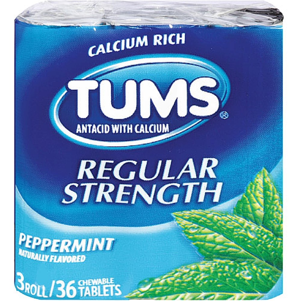 TUMS Regular Strength Antacid Chewable Tablets, Peppermint 36 ea (Pack