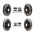thumbnail image 1 of Transit Auto Front Rear Coated Drilled Slotted Disc Brake Rotors and Ceramic Pads Kit for Car 2013 Chevrolet Cruze with 292mm Diameter Rotor KDC-100474, 1 of 11