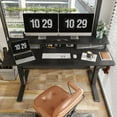 thumbnail image 6 of Fezibo Height Adjustable Electric Standing Desk with Drawers and Storage Shelf, Sit Stand Desk with Splice Board, Black Finish, 55", 6 of 9