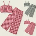 thumbnail image 4 of ZACPNCV Baby Girl Clothes Toddler Summer Sleeveless Ruffle Girls Outfits Solid Color Pleated Wide Leg Pants Kids Clothing Set Pink 7-8 Years, 4 of 4