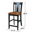 thumbnail image 7 of International Concepts San Remo Solid Wood 24 in. Splat Back Counter Height Stool in Black Cherry, 7 of 7