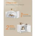 thumbnail image 2 of Litter Box Enclosure, Modern Cat Litter Box Furniture Hidden, with Front Entry, Double Doors, Handles, Cat House, Side End Table, 33.5 x 19 x 19.5 Inches, Cloud White, 2 of 6