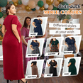 thumbnail image 5 of Cuteduck Womens Plus Size Maxi Dress Short Sleeve Floral Print Empire Waist Summer Dress with Pockets 1X-5X, 5 of 10