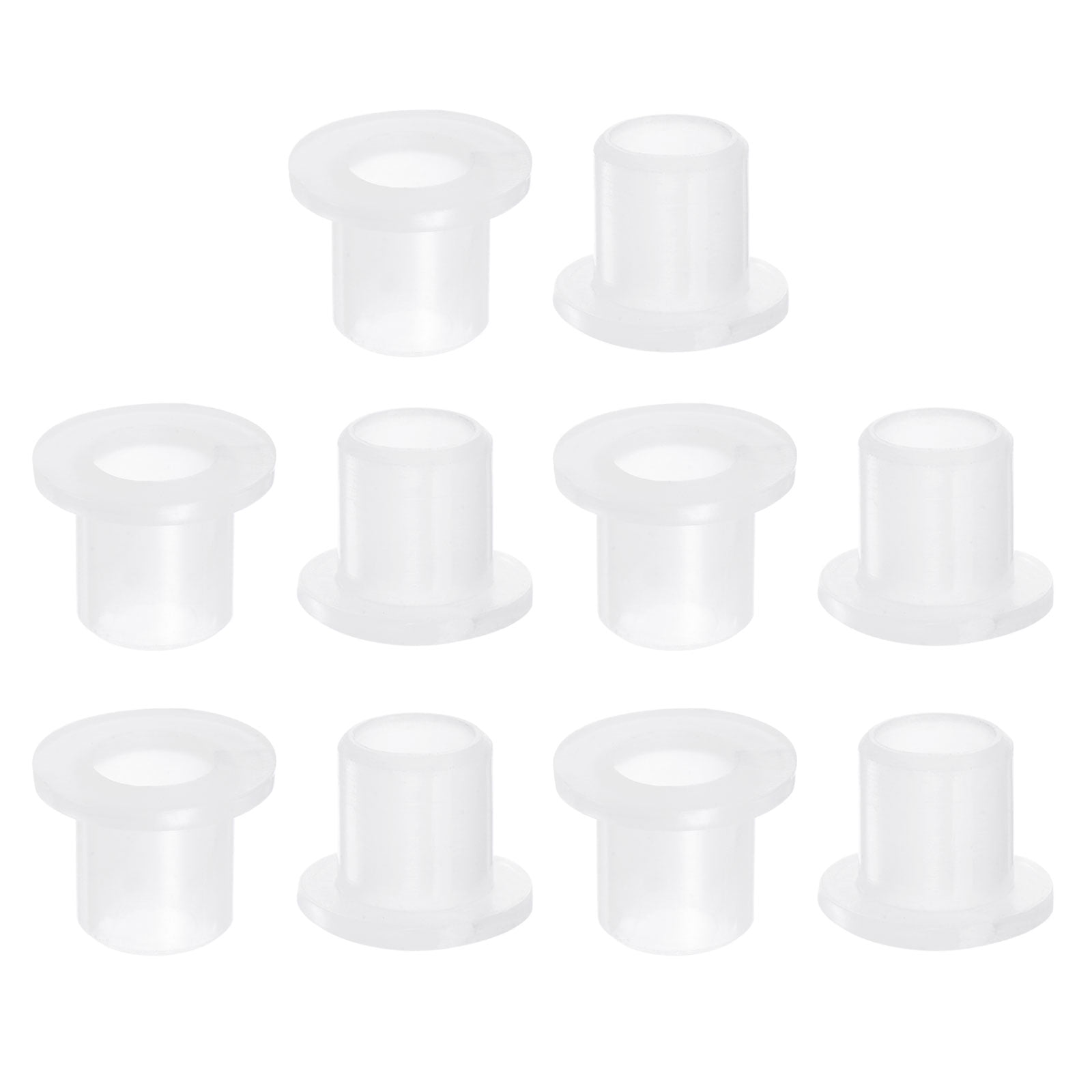 Uxcell 8mmx10.6mmx12mm Flanged Sleeve Bearings Nylon Bushings, White 10 ...