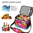 thumbnail image 5 of Pink and Red Checkered Pattern Insulated Lunch Box for Women Men, Medium Leakproof Cooler Bag with Adjustable Strap, 10"x6.7"x8", 5 of 6