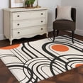 thumbnail image 3 of Black Orange Area Rugs 4x6 ft Abstract Line Boho Minimalist Mid Century Arch Geometric Washable Rug Non Slip Indoor Carpet Absorbent Floor Mat for Living Room Bedroom Dining Room, 3 of 9