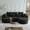 Black, variant on 105" L-Shaped Curved Sectional Sofa, Chenille Upholstered Corner Couch with Chaise, Deep Seat 4-Person Sofa for Living Room, No Assembly Needed,Black