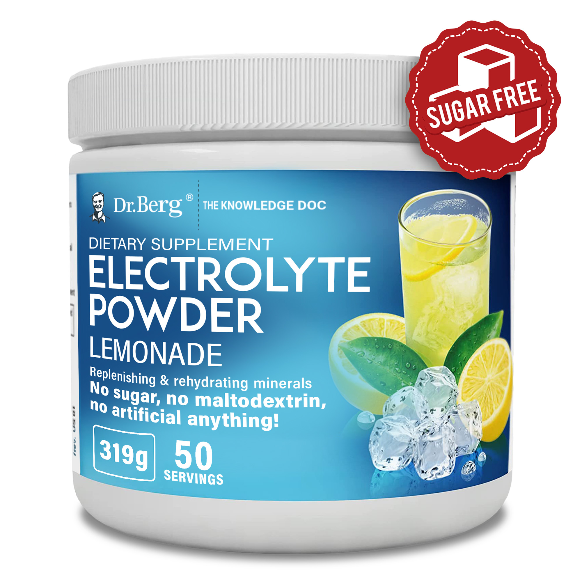 Dr. Berg Electrolyte Powder Lemonade Hydration Powder, 50 Servings