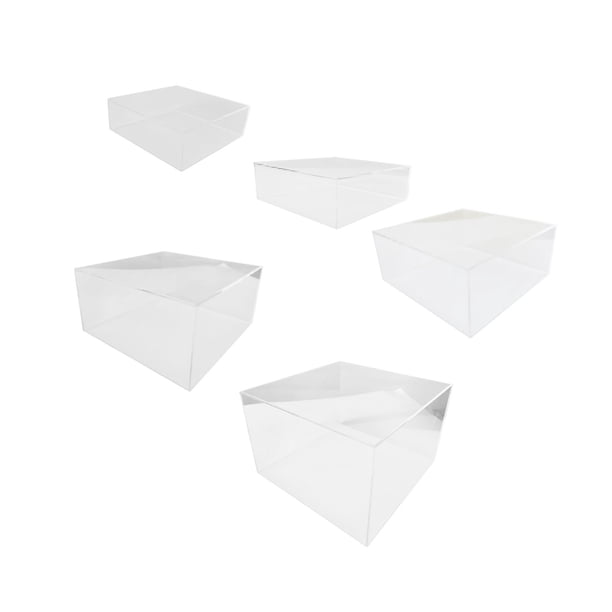 Soporte de exhibición de elevadores acrílicos, estante de almacenamiento de joyería, caja cúbica acrílica, estante para anillos, Perfume, cosméticos, Claro