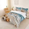 thumbnail image 2 of jejeloiu Serene Coastal Scene Bedding For Girls,Starfish Shell Shore Duvet Cover Full,Blue Beige,Reversible,3-Piece,1 Duvet Cover and 2 Pillowcases, 2 of 6