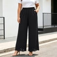 thumbnail image 2 of Pants for Women Plus Size Wide Leg Loose Fit Lightweight Elastic Waisted Pants with Pockets XL-5XL, 2 of 6