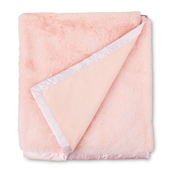 Parent's Choice Faux Fur Blanket, Rosewater, 30" x 40"