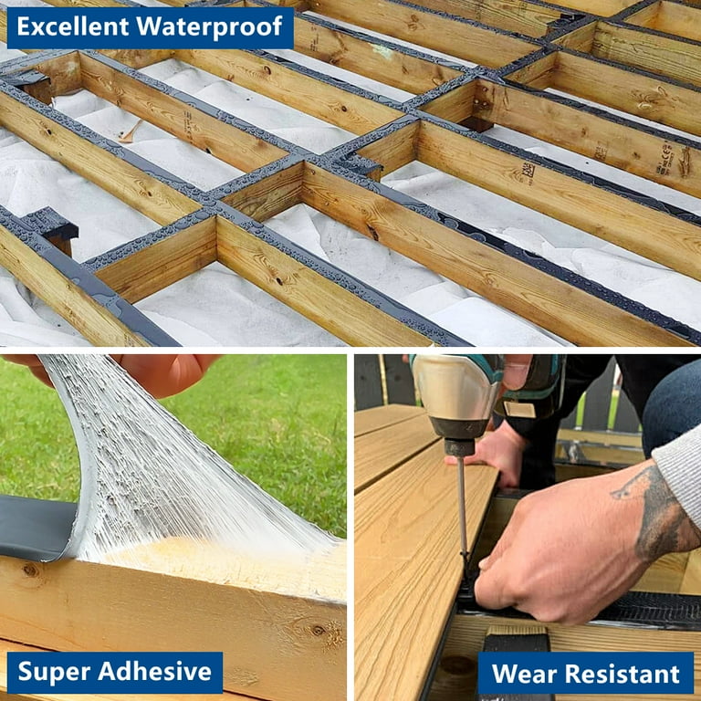 Teflon Tape Butyl Deck Joist Tape 1-5/8" X 50' - 8 Rolls Waterproof Flashing Tape For Wood Protection Butyl Waterproof Deck Beam Flashing Tape