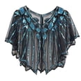thumbnail image 2 of EliteGoogv Sequins Geometric Sheer Mesh Shawl Wrap Bolero Jacket Elegant Evening Dress Cover Up Bridesmaid Wedding Party Prom Gown Accessory For Women,BU2,One Size, 2 of 3