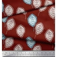 thumbnail image 3 of Soimoi Red Rayon Fabric Artistic Leaves Fabric Prints By Yard 56 Inch Wide, 3 of 3
